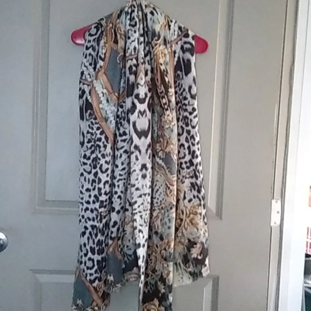 CHICO'S SCARF/WRAP MIX PRINT ONE SZ EUC - Picture 3 of 4